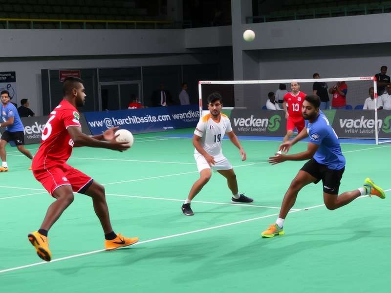 Indian Handball Players in Game